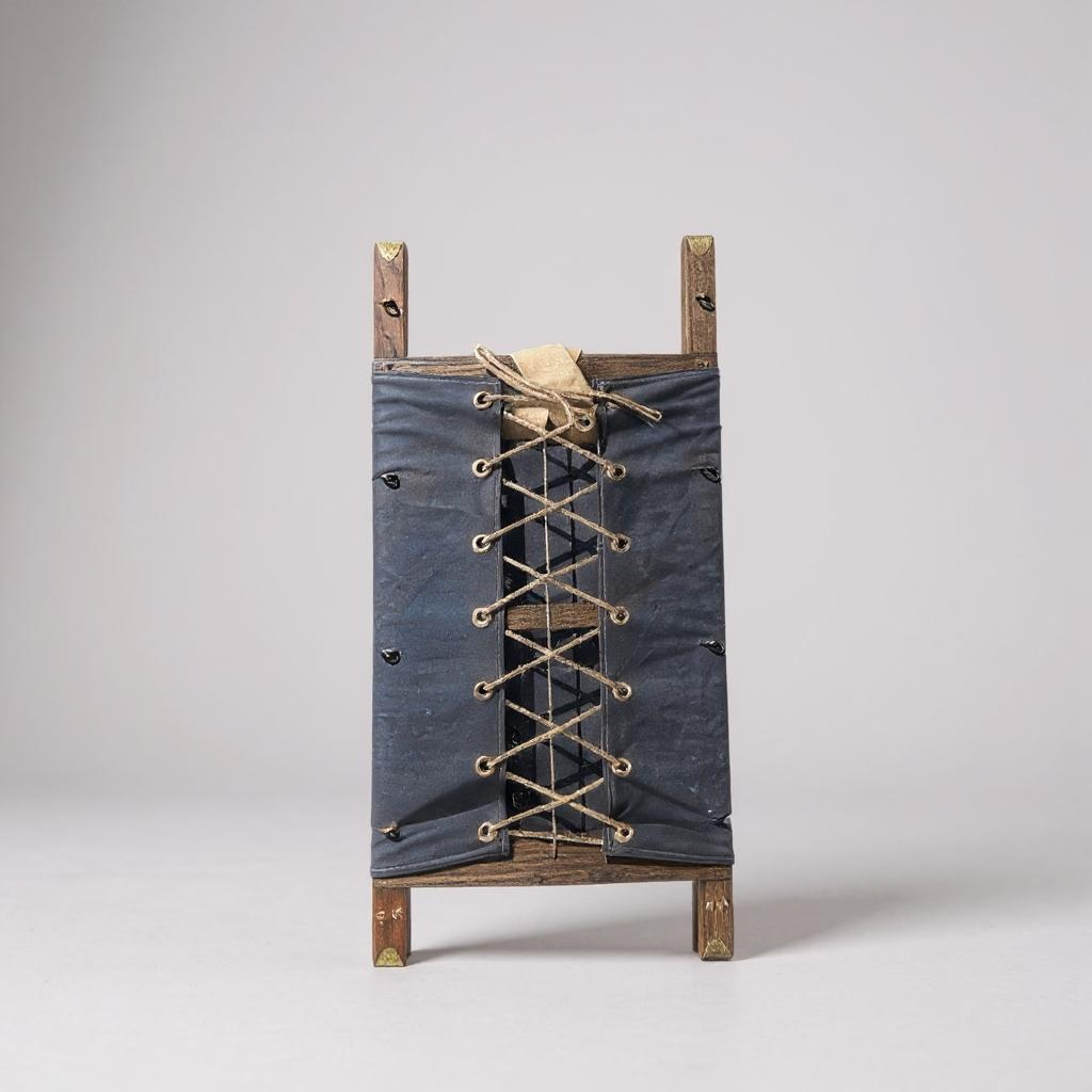Comstock and Company blue wood and canvas pack board for deer pack mounts, bear pack mounts and taxidermy display.