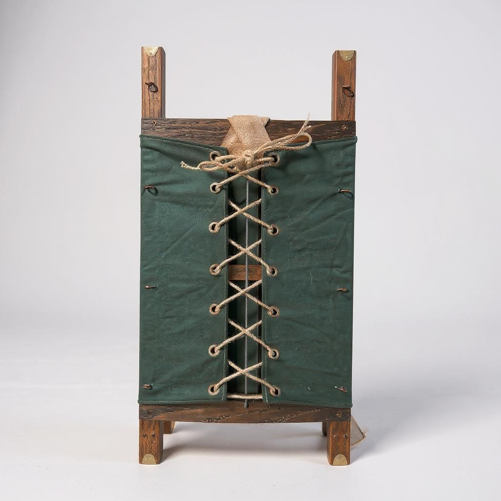 Comstock and Company green wood and canvas pack board for deer pack mounts, bear pack mounts and taxidermy display.