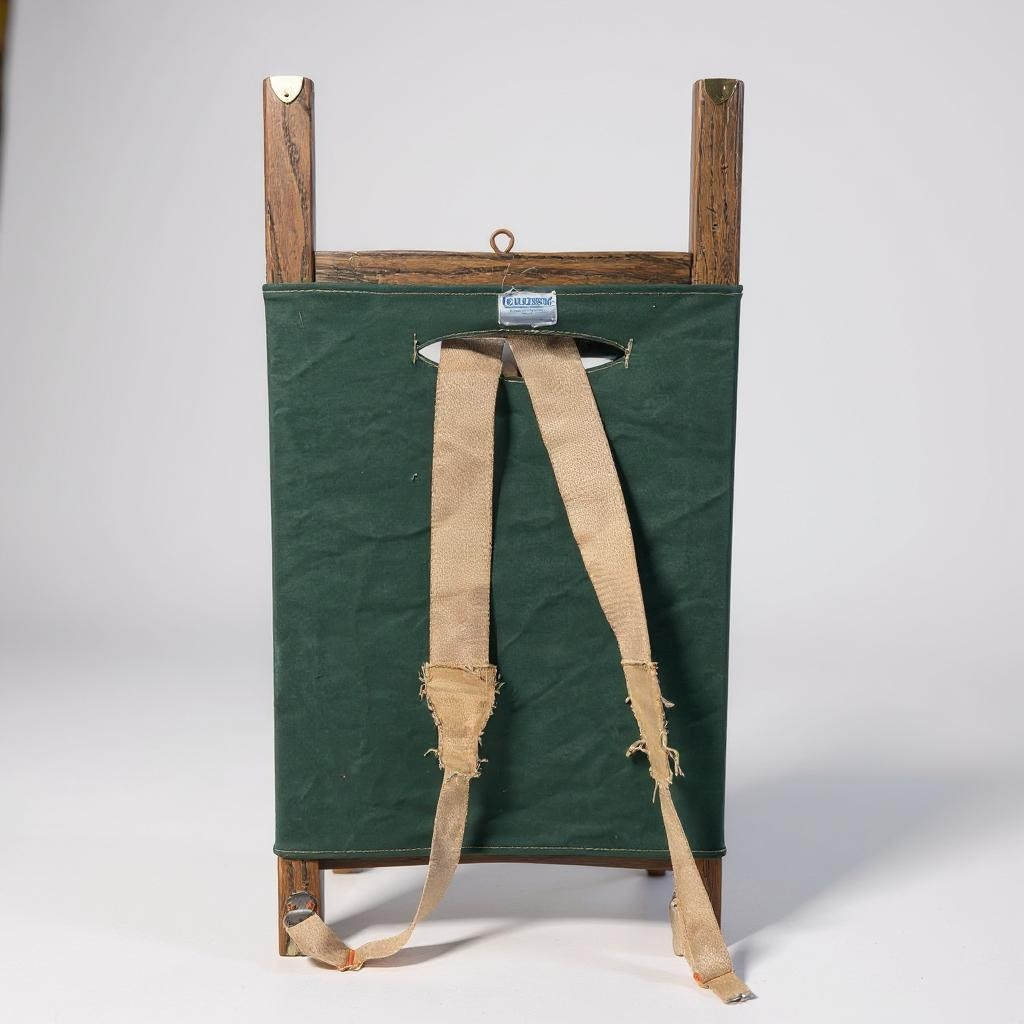 Comstock and Company green wood and canvas pack board backside for deer pack mounts, bear pack mounts and taxidermy display.