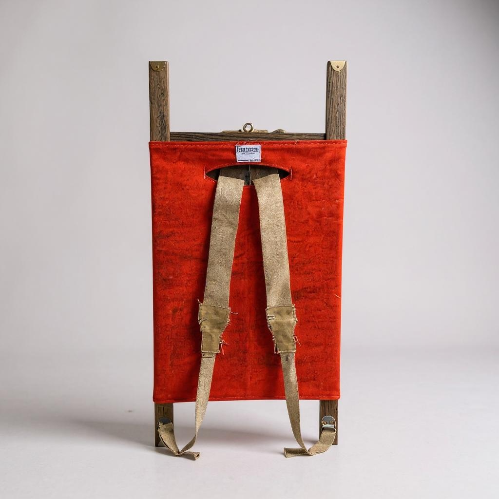 Comstock and Company orange wood and canvas pack board back side for deer pack mounts, bear pack mounts and taxidermy display.
